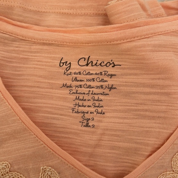 Chico’s Orange Beaded Shirt - Picture 5 of 5